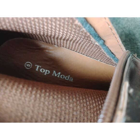 Top Moda Women's Size 5 Brown Faux Leather Heeled Boots- NWOT - Picture 9 of 10